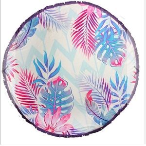 Colorful Palms Chevron Round Beach 🏖 Towel NWT